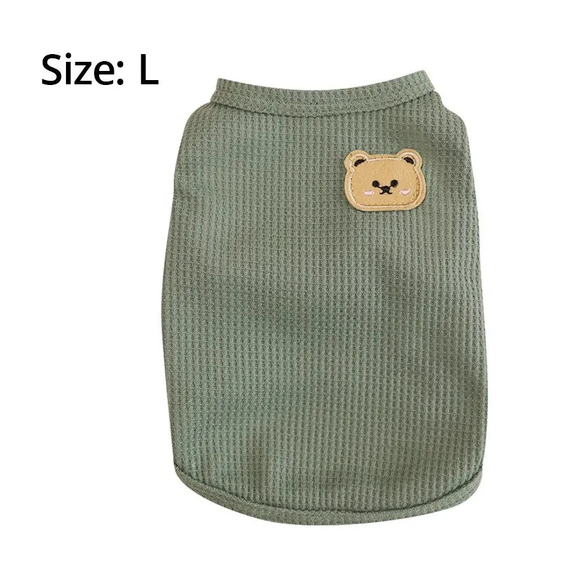 BreezeCore™ Designer Pet Apparel | Luxury Green Bear Vest Collection | Ultra-Lightweight Summer T-shirt | Premium Breathable Fabric For Small Breeds - Pet Moda Store