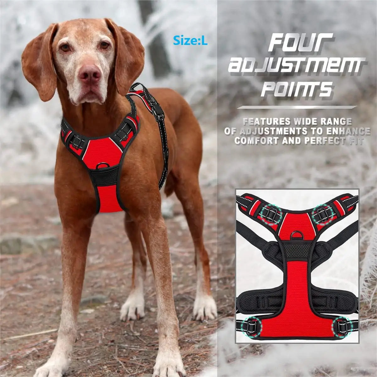 CommandControl™ Front-Clip Training Harness | Heavy-Duty Reflective Safety System | Ergonomic Handle Design | For Large Breed Walking - Pet Moda Store
