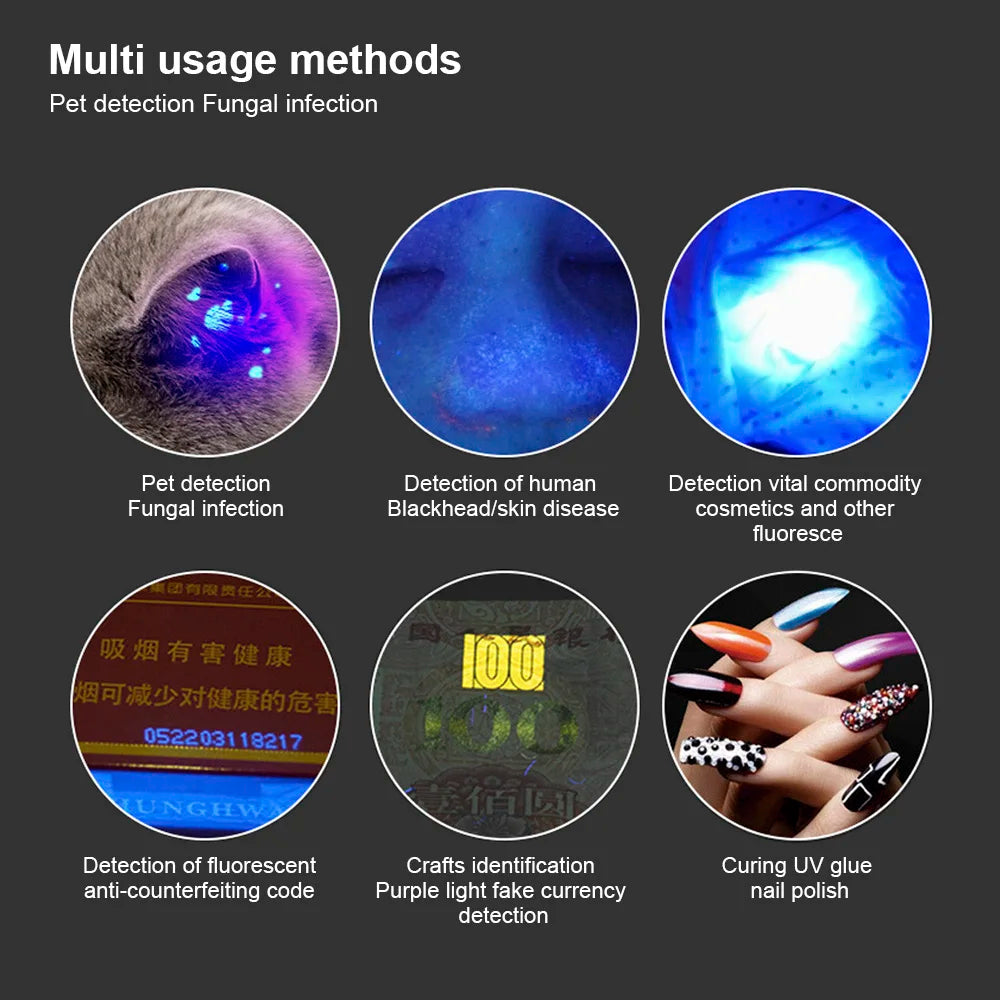 Professional Veterinary UV Diagnostic Tool - 365nm Ultraviolet Detection Lamp - Waterproof Design for Fungal & Skin Condition Assessment - Advanced Pet Dermatology Solution - Pet Moda Store