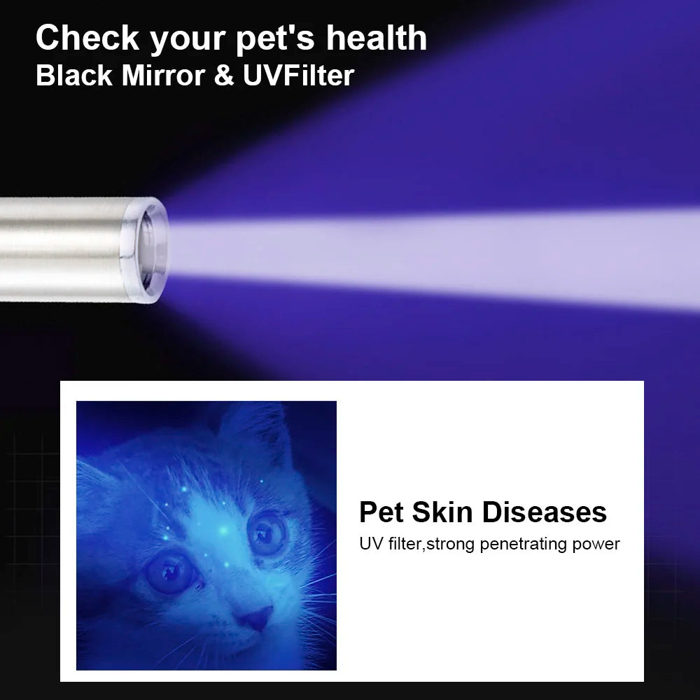 Professional Veterinary UV Diagnostic Tool - 365nm Ultraviolet Detection Lamp - Waterproof Design for Fungal & Skin Condition Assessment - Advanced Pet Dermatology Solution - Pet Moda Store