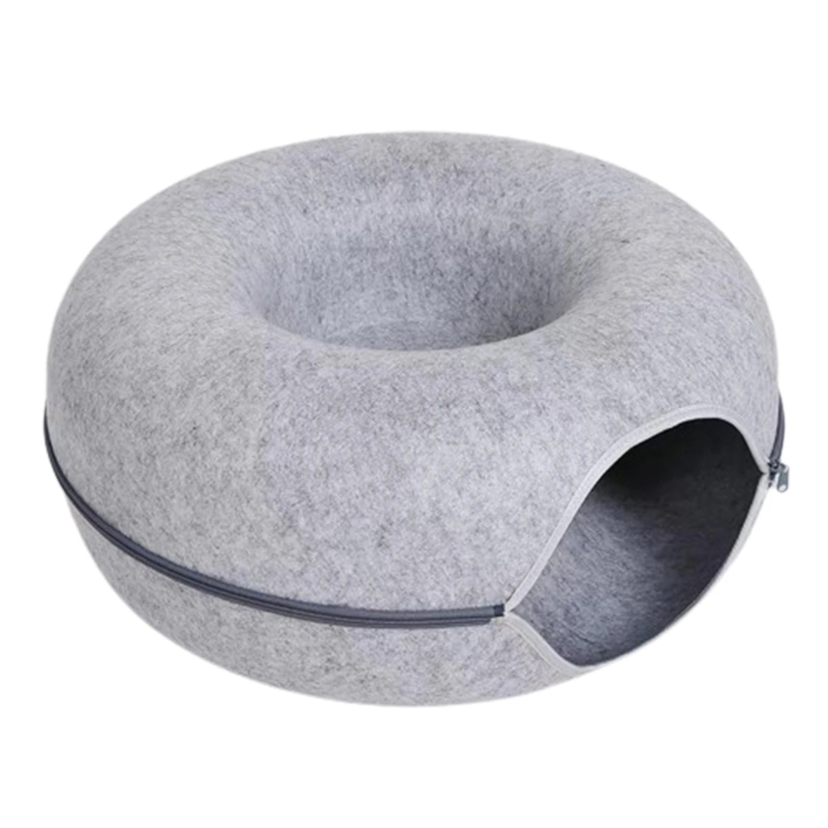 HideyDome™ 2-in-1 Felt Pet Sanctuary | Premium Donut Bed with Ventilation | Interactive Tunnel & Hiding System | For Cats & Small Dogs - Pet Moda Store
