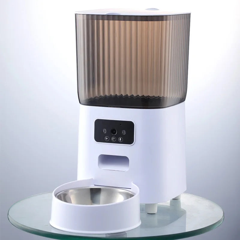 Dual-Bowl Smart Pet Feeding System - 5L Capacity with HD Camera Monitoring - Voice Recording Technology & Programmable Dispensing for Cats & Dogs - Pet Moda Store