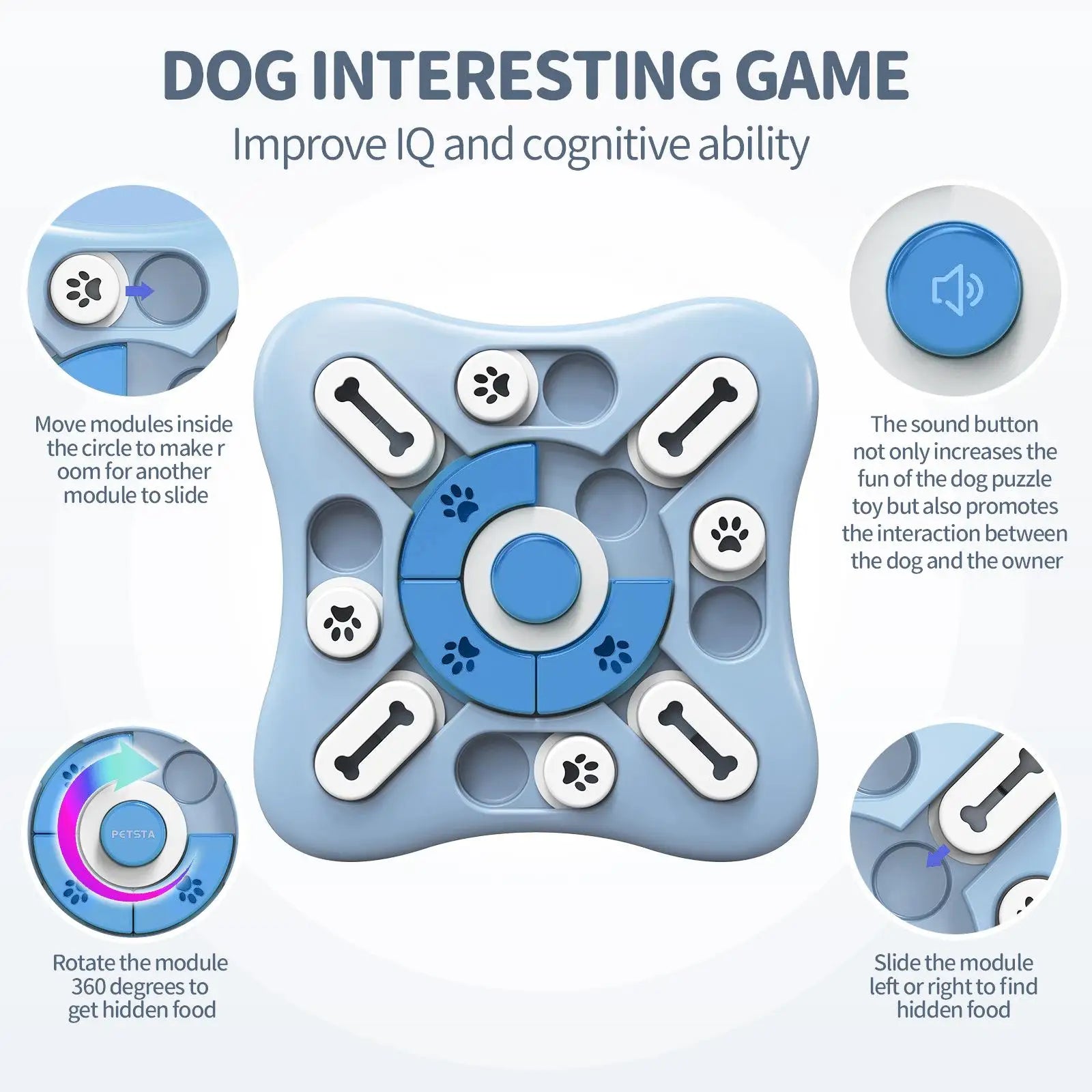 Dog Toys Slow Feeder Interactive Increase Puppy IQ Food Dispenser Slowly Eating NonSlip Bowl Pet Puzzle Cat Dogs Training Game - Pet Moda Store