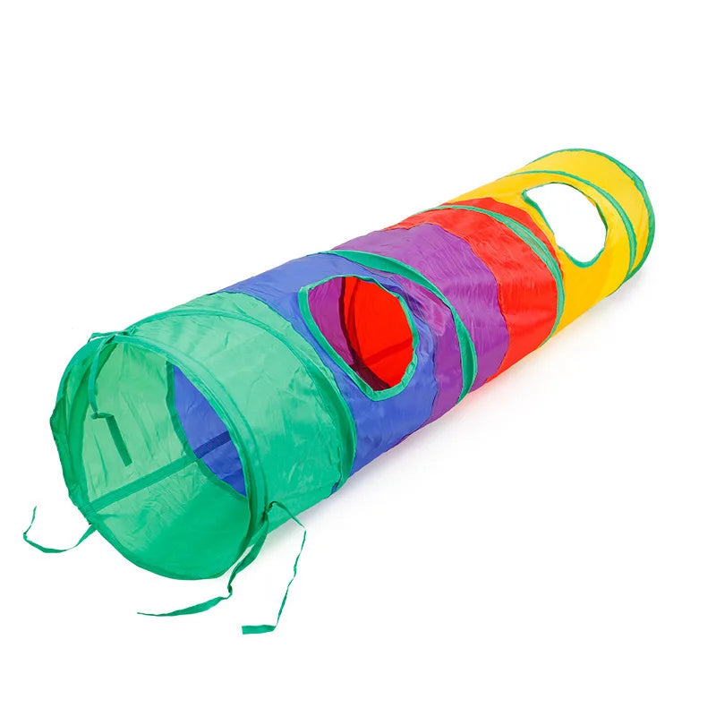 TunnelFun™ Premium Foldable Cat Tunnel | Indoor Play Passageway with Crinkle Material | Breathable Drill Barrel Design | Collapsible Storage - Pet Moda Store