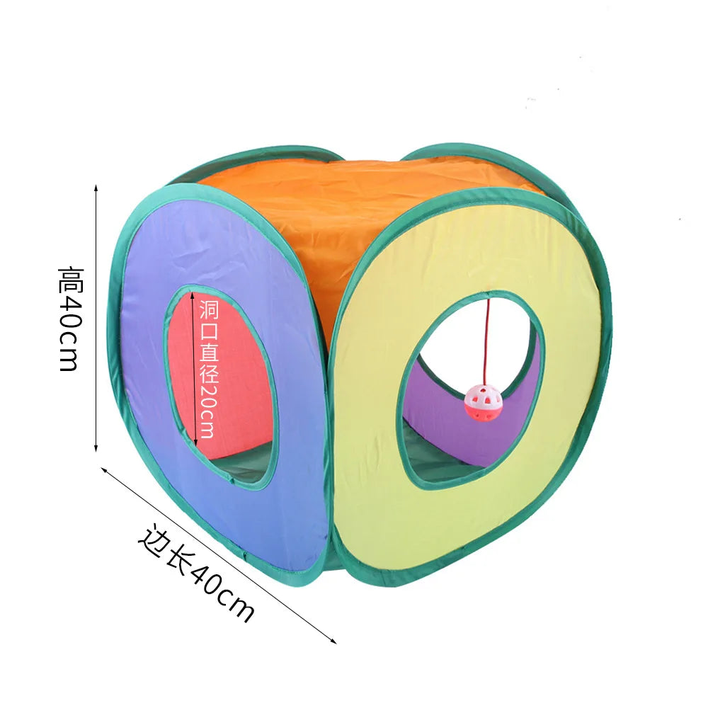 InstinctPlay™ Collapsible Cat Tunnel | Premium Pop-Up Hide & Seek System | Portable Interactive Hunting Den | Stimulates Natural Feline Behavior - Pet Moda Store