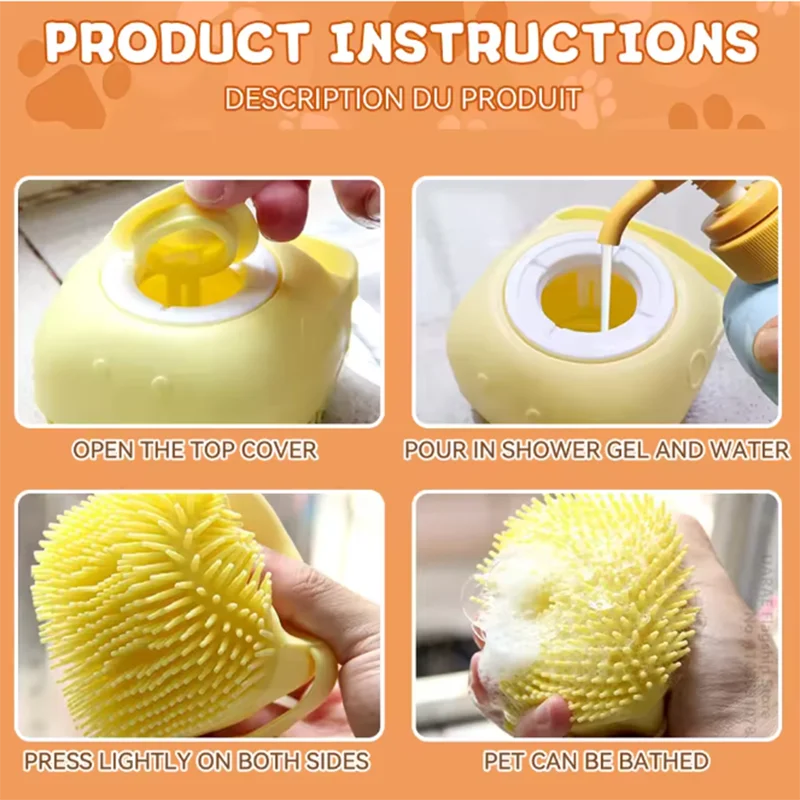 SpaGroom™ Silicone Massage Bath Brush | Multi-Function Gentle Cleansing System | Safety-Soft Technology | For All Dogs & Cats - Pet Moda Store