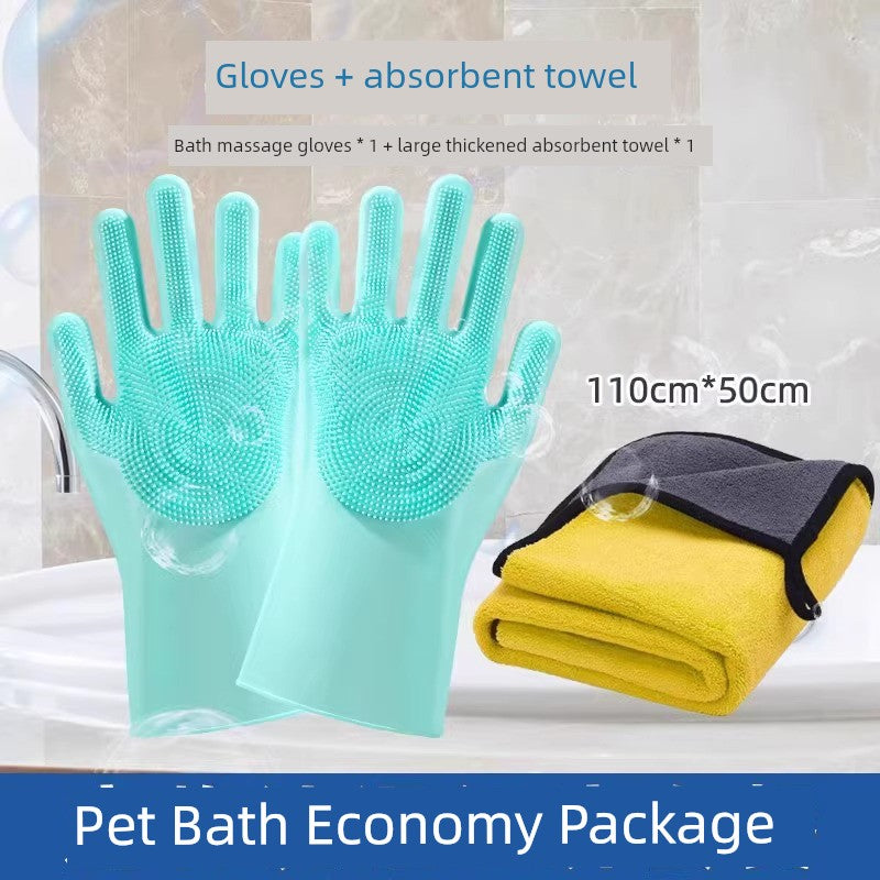 SafeScrub™ Anti-Bite Bathing Gloves | Protective Sponge Technology | Scratch-Resistant Grooming System | Complete Pet Washing Collection - Pet Moda Store