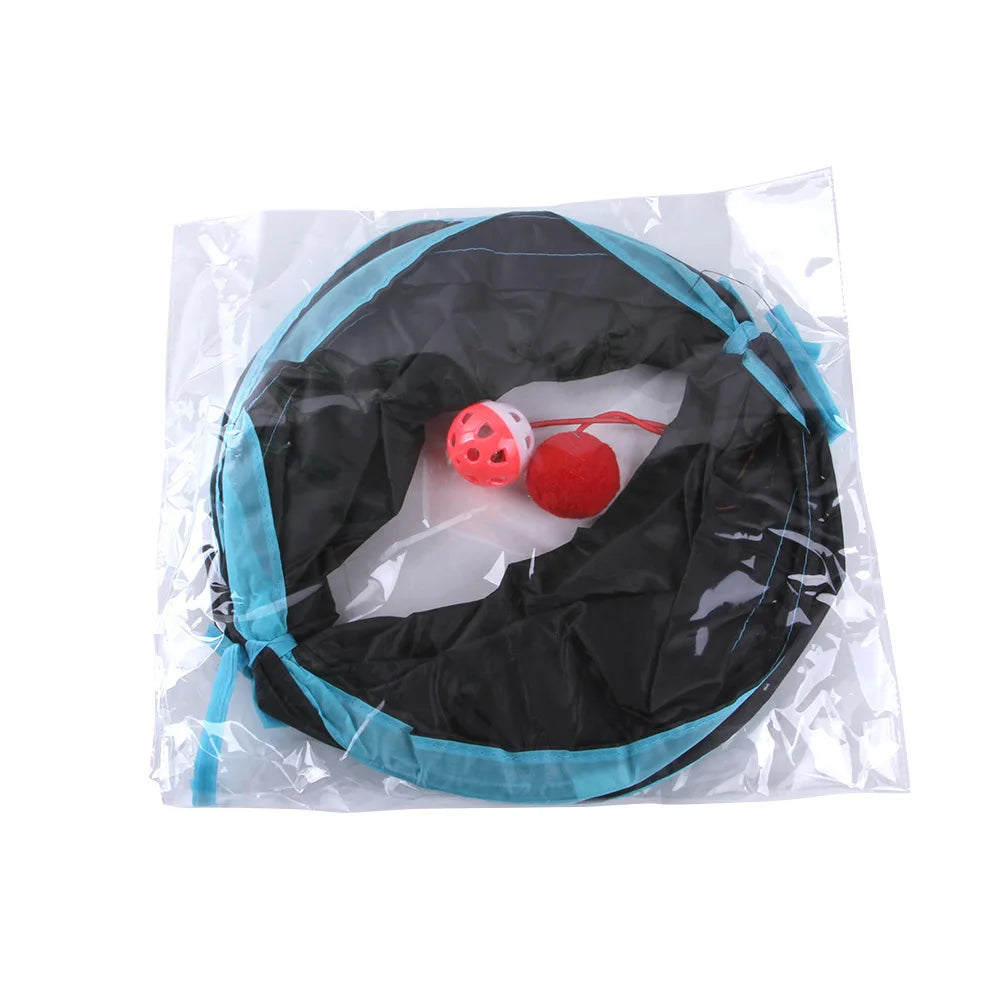 TunnelFun™ Premium Foldable Cat Tunnel | Indoor Play Passageway with Crinkle Material | Breathable Drill Barrel Design | Collapsible Storage - Pet Moda Store