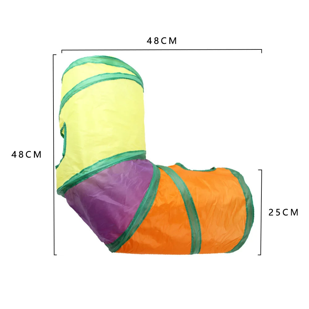 TunnelFun™ Premium Foldable Cat Tunnel | Indoor Play Passageway with Crinkle Material | Breathable Drill Barrel Design | Collapsible Storage - Pet Moda Store