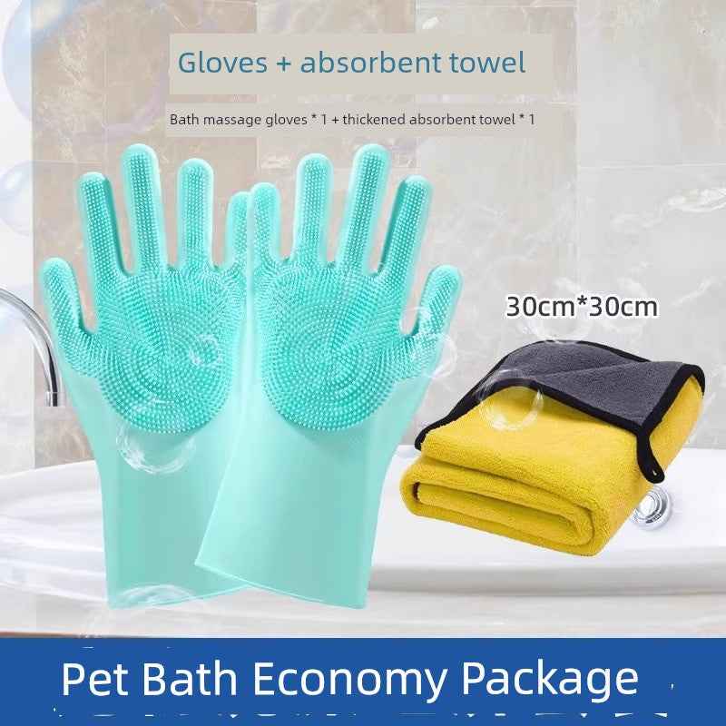 SafeScrub™ Anti-Bite Bathing Gloves | Protective Sponge Technology | Scratch-Resistant Grooming System | Complete Pet Washing Collection - Pet Moda Store