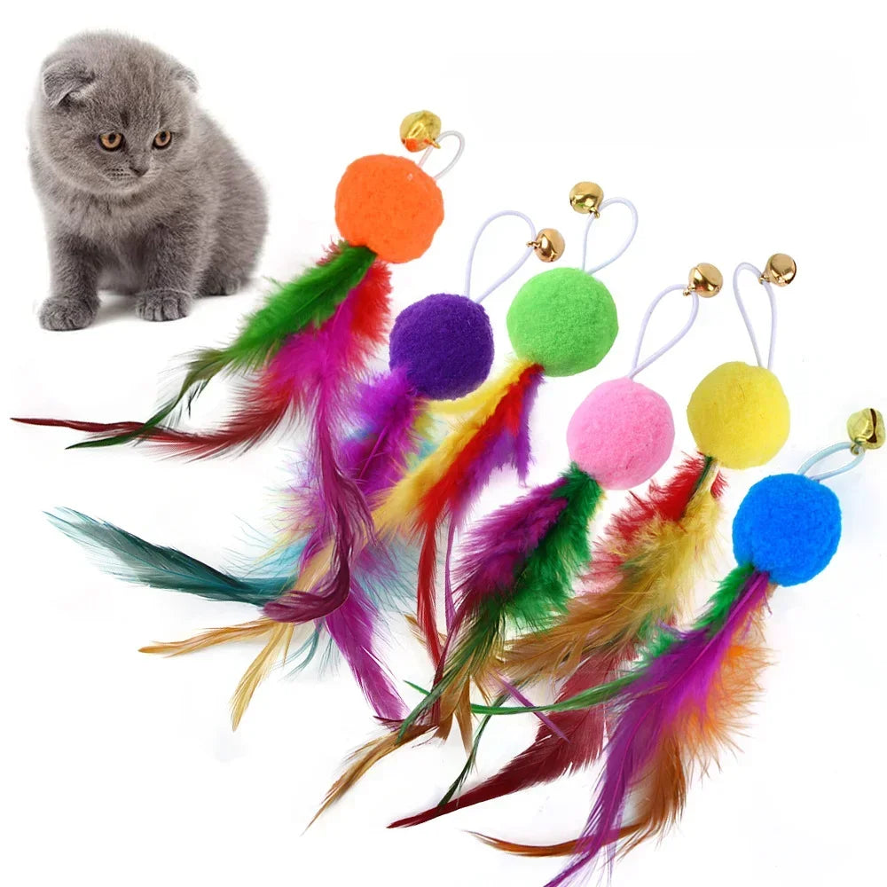 FeatherPrey™ Premium Cat Toy Refills | Interactive Wand Accessories Pack | Assorted Birds & Worms with Bells | Training Foam Balls for Kittens & Cats - Pet Moda Store