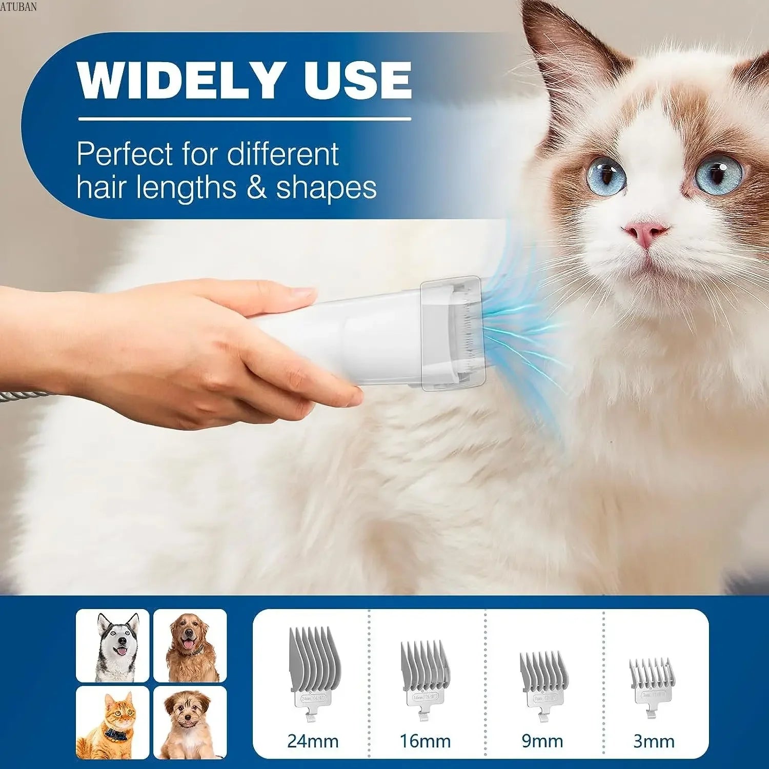 ShedMaster™ Professional Grooming Vacuum | 2.3L Large Capacity System | Complete Pet Hair Removal Kit | Brush & Suction Technology - Pet Moda Store