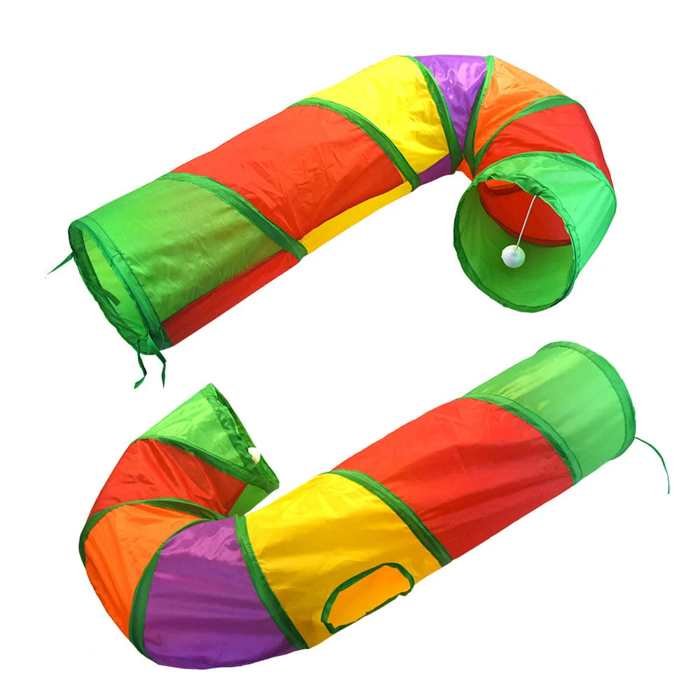 InstinctPlay™ Collapsible Cat Tunnel | Premium Pop-Up Hide & Seek System | Portable Interactive Hunting Den | Stimulates Natural Feline Behavior - Pet Moda Store