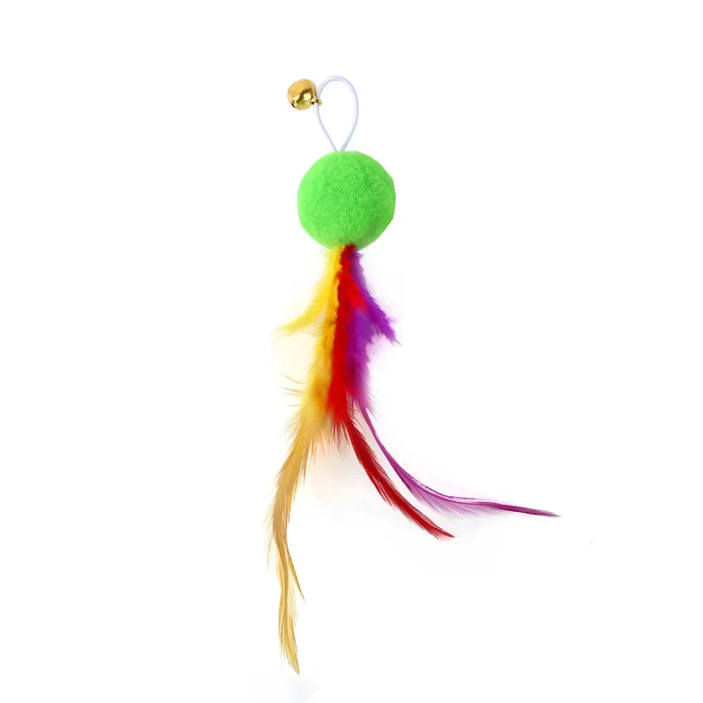 FeatherPrey™ Premium Cat Toy Refills | Interactive Wand Accessories Pack | Assorted Birds & Worms with Bells | Training Foam Balls for Kittens & Cats - Pet Moda Store