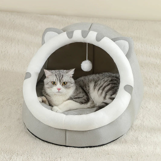 CozyDen™ Premium Pet Cave Bed | Insulated Tent Design with Plush Cushioning | Enclosed Sleeping Sanctuary | For Cats & Small Dogs - Pet Moda Store