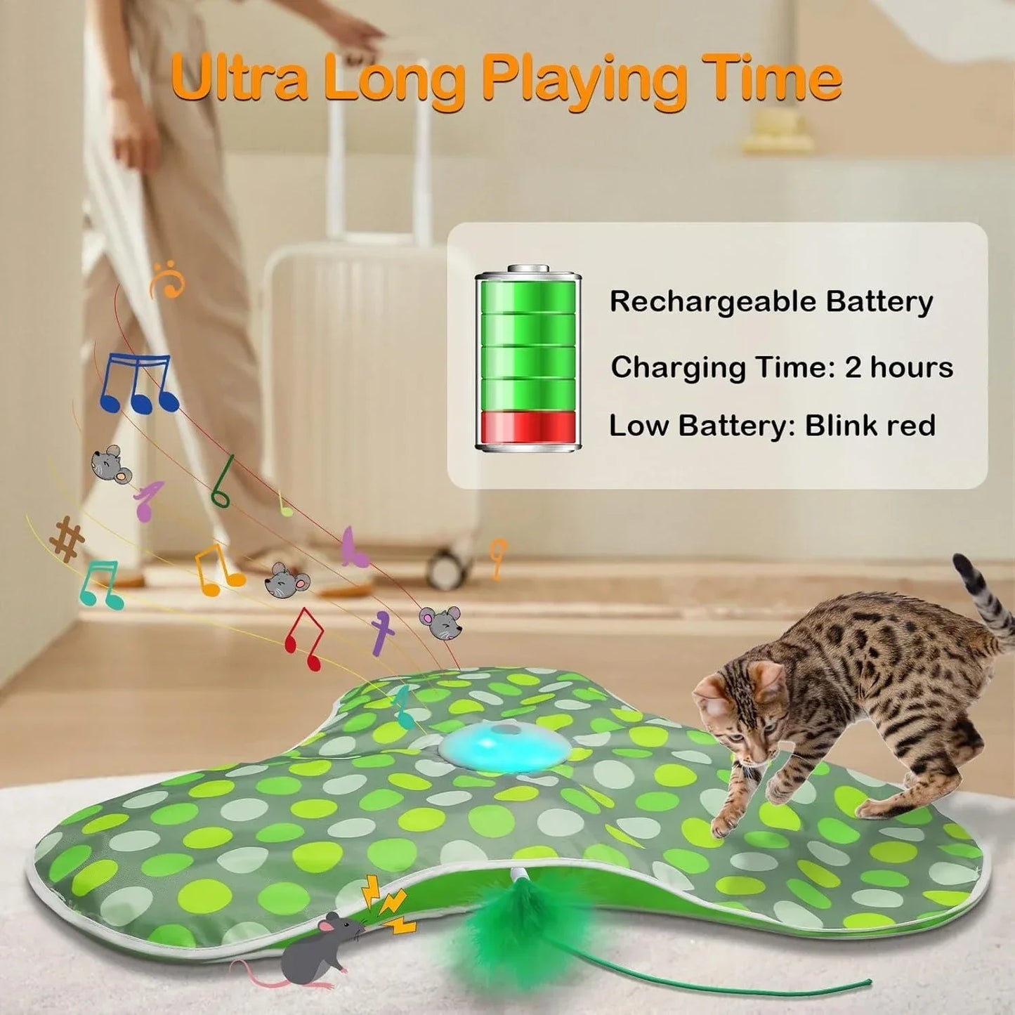 HuntMaster™ Smart Interactive Cat Toy | Motion-Activated Hide & Seek System | Electronic Mouse with Concealed Feathers | Squeaky Kitten Teaser - Pet Moda Store
