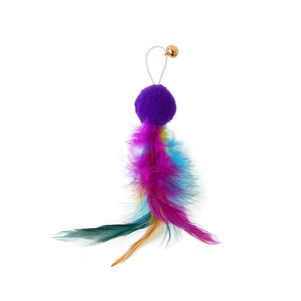 FeatherPrey™ Premium Cat Toy Refills | Interactive Wand Accessories Pack | Assorted Birds & Worms with Bells | Training Foam Balls for Kittens & Cats - Pet Moda Store