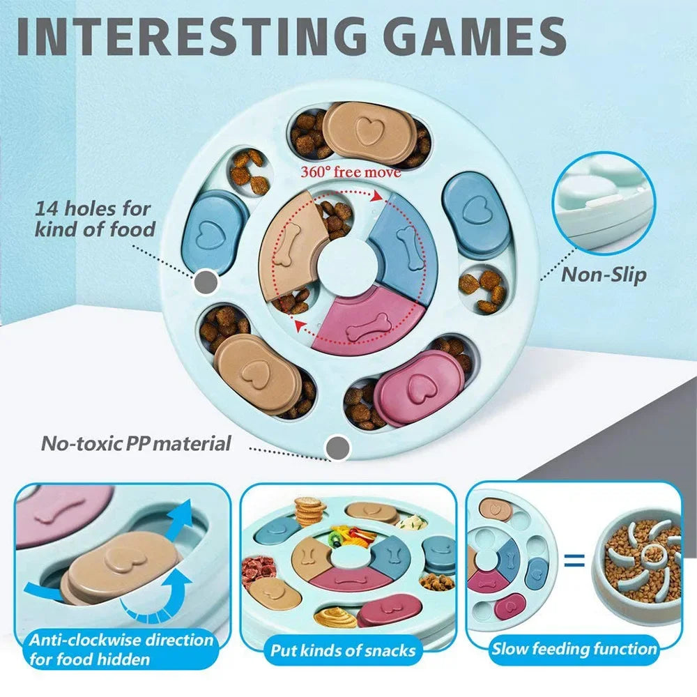 Premium Interactive Puzzle Bowl™ | Anti-Slip Slow Feeder for Dogs & Cats | IQ-Enhancing Food Dispenser | Mental Stimulation Feeding Game - Pet Moda Store