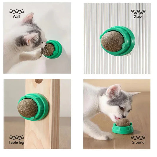 NipStick™ Feline Wellness System | Premium Wall-Mounted Interactive Toy | Natural Catnip-Infused Scratch Balls | Digestive Health Support & Enrichment Solution - Pet Moda Store