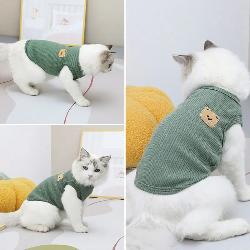 BreezeCore™ Designer Pet Apparel | Luxury Green Bear Vest Collection | Ultra-Lightweight Summer T-shirt | Premium Breathable Fabric For Small Breeds - Pet Moda Store