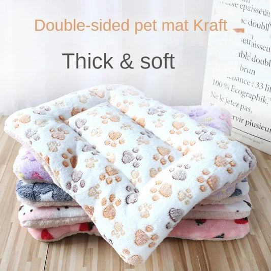DualComfort™ Reversible Plush Pet Mat | Premium Double-Sided Sleeping Pad | Warm Cushioned Design | For Cats & Small Dogs - Pet Moda Store