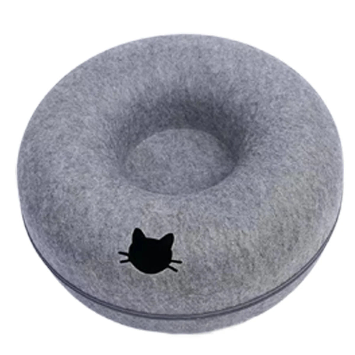 HideyDome™ 2-in-1 Felt Pet Sanctuary | Premium Donut Bed with Ventilation | Interactive Tunnel & Hiding System | For Cats & Small Dogs - Pet Moda Store