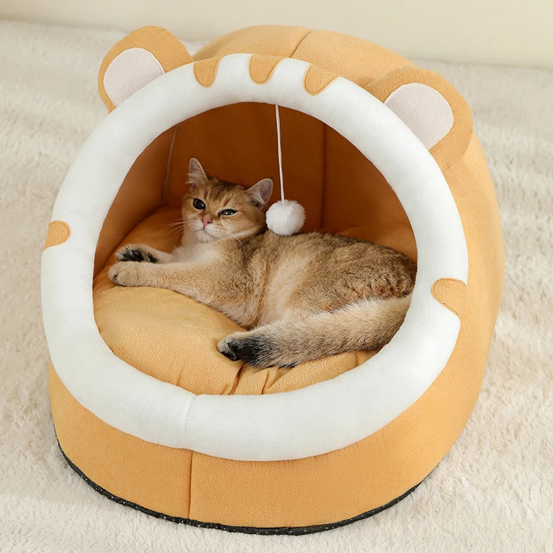 CozyDen™ Premium Pet Cave Bed | Insulated Tent Design with Plush Cushioning | Enclosed Sleeping Sanctuary | For Cats & Small Dogs - Pet Moda Store