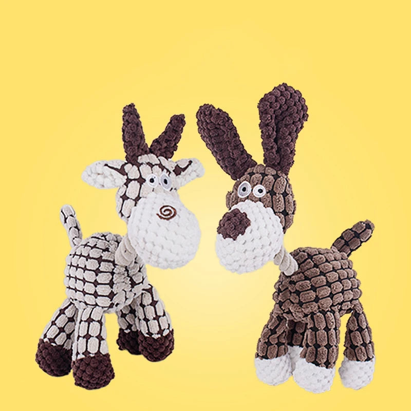 DuraCord™ Premium Animal Plush Collection | Bite-Resistant Squeaky Dog Toys | Corduroy Training Companions | For Small to Large Breeds - Pet Moda Store
