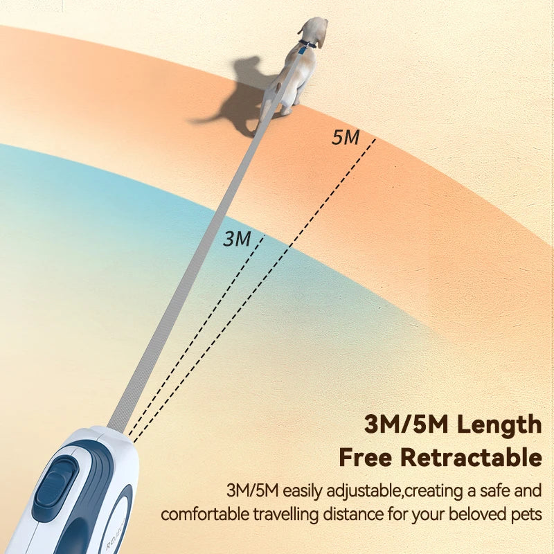Premium Automatic Retractable Pet Leash - Adjustable 3-5M Length - Durable Design for Walking, Hiking & Travel - Versatile Control for Small Dogs & Cats - Pet Moda Store