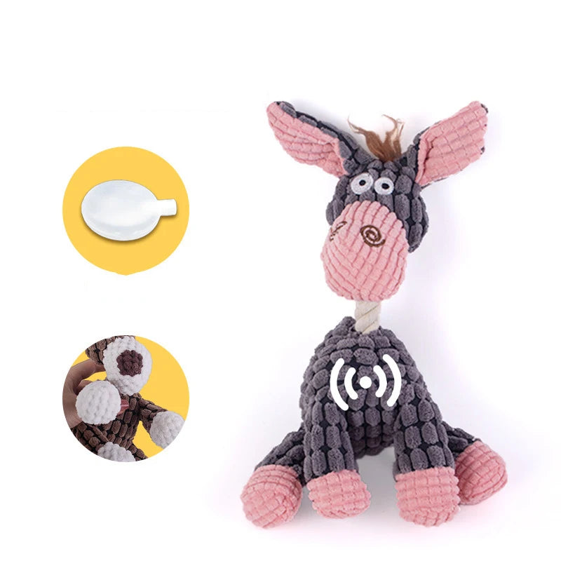 DuraCord™ Premium Animal Plush Collection | Bite-Resistant Squeaky Dog Toys | Corduroy Training Companions | For Small to Large Breeds - Pet Moda Store