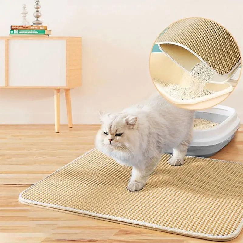 TrapMaster™ Double-Layer Litter Mat | Waterproof Cat Box Solution | Premium Litter Trapping System | Easy-Clean Design - Pet Moda Store
