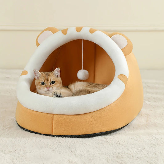CozyDen™ Premium Pet Cave Bed | Insulated Tent Design with Plush Cushioning | Enclosed Sleeping Sanctuary | For Cats & Small Dogs - Pet Moda Store