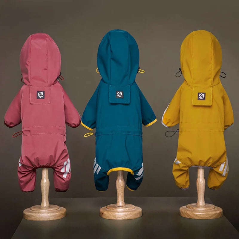 StormShield™ Reflective Hooded Rainsuit | Waterproof Full-Body Protection | Safety-Visibility Technology | For Small & Medium Breeds - Pet Moda Store