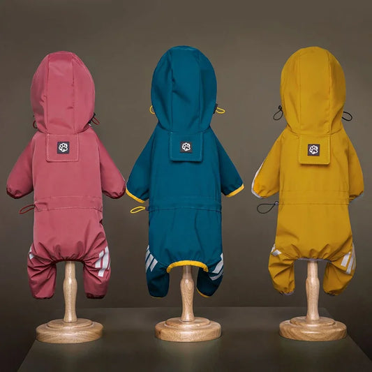 StormShield™ Reflective Hooded Rainsuit | Waterproof Full-Body Protection | Safety-Visibility Technology | For Small & Medium Breeds - Pet Moda Store