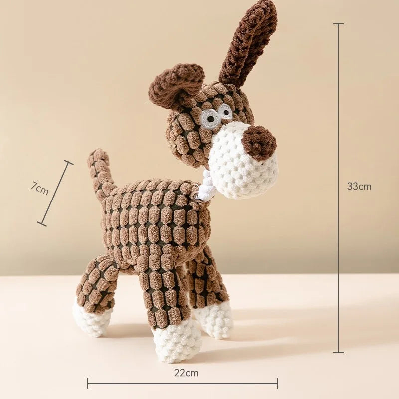 DuraCord™ Premium Animal Plush Collection | Bite-Resistant Squeaky Dog Toys | Corduroy Training Companions | For Small to Large Breeds - Pet Moda Store