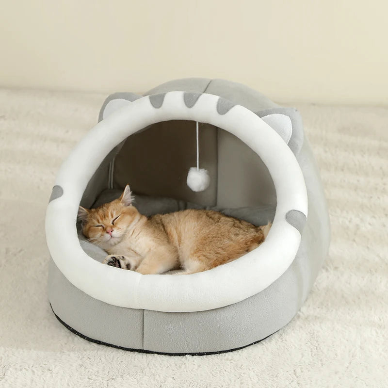 CozyDen™ Premium Pet Cave Bed | Insulated Tent Design with Plush Cushioning | Enclosed Sleeping Sanctuary | For Cats & Small Dogs - Pet Moda Store