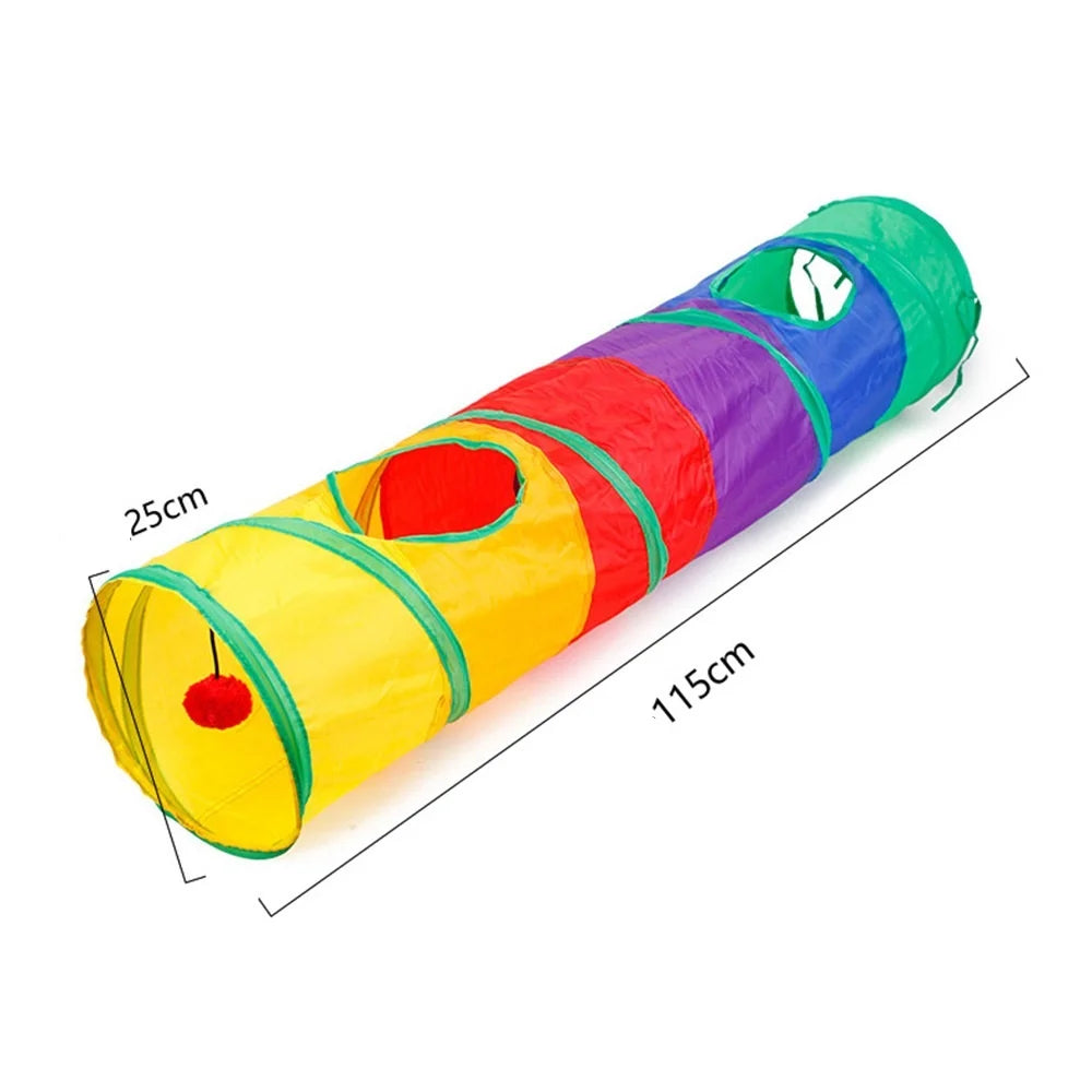 InstinctPlay™ Collapsible Cat Tunnel | Premium Pop-Up Hide & Seek System | Portable Interactive Hunting Den | Stimulates Natural Feline Behavior - Pet Moda Store