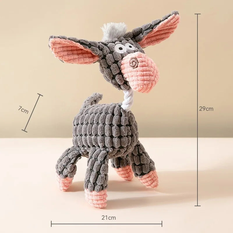 DuraCord™ Premium Animal Plush Collection | Bite-Resistant Squeaky Dog Toys | Corduroy Training Companions | For Small to Large Breeds - Pet Moda Store