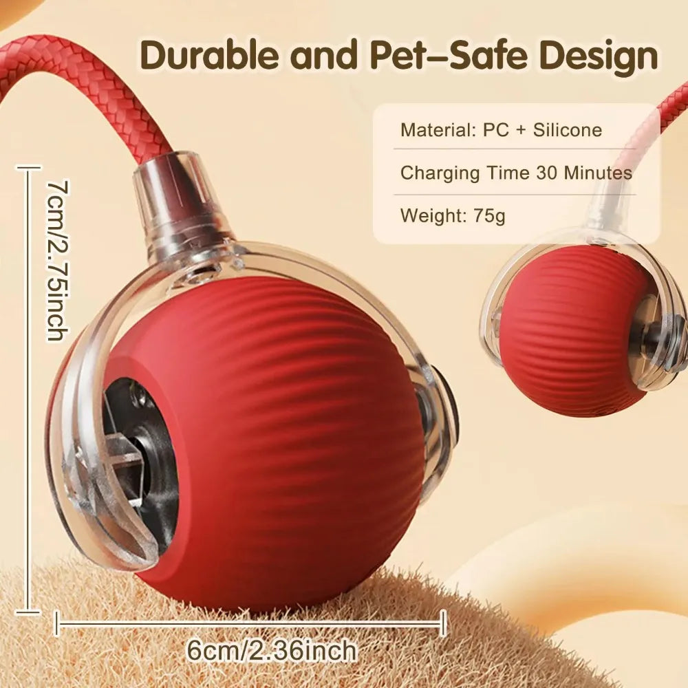 LEMEENQ™ SmartChase Interactive Cat Toy | Auto-Rolling Electronic Mouse | Rechargeable Motion-Activated Ball with Tail | Intelligent Pet Stimulation System - Pet Moda Store