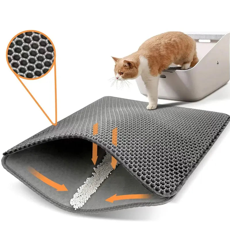 TrapMaster™ Double-Layer Litter Mat | Waterproof Cat Box Solution | Premium Litter Trapping System | Easy-Clean Design - Pet Moda Store