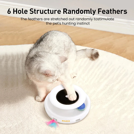 DualPlay™ Smart Pet System | 2-in-1 Electronic Interactive Toy | 5-Mode Automatic Feather & Ball Set | For Cats & Dogs - Pet Moda Store